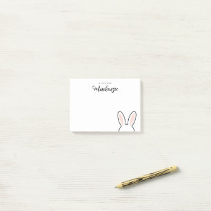 Personalized Minimalist Cute Bunny Ears Easter Post-it Notes
