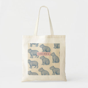 Personalized Minimalist Cute Capybara Pattern Tote Bag