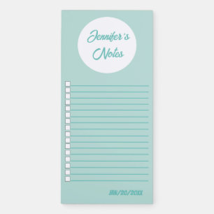 Personalized Minimalist Cute Powder Blue Grocery Magnetic Notepad