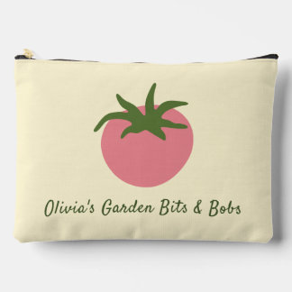 Personalized Minimalist Deep Pink Tomato Garden Accessory Pouch