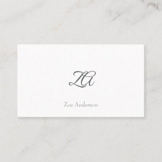 Personalized Minimalist Design White Background Business Card