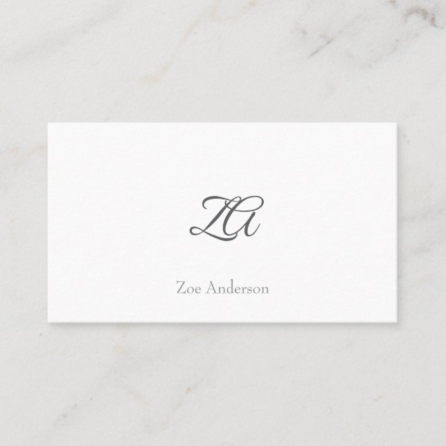 Personalized Minimalist Design White Background Business Card (Front)