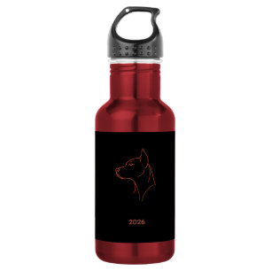 Personalized Minimalist Doberman Line Art Mug Stainless Steel Water Bottle