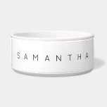 Personalized Minimalist Dog or Cat Pet Water Bowl<br><div class="desc">A simple minimalist Dog or Cat Pet Water Bowl personalized with your pet's name. See my shop for the matching food and water bowls.</div>