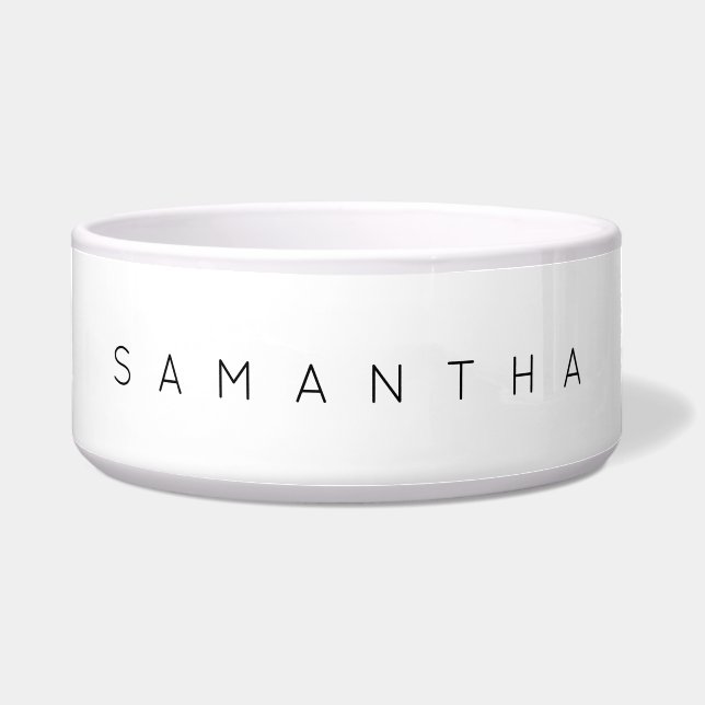 Personalized Minimalist Dog or Cat Pet Water Bowl (Front)