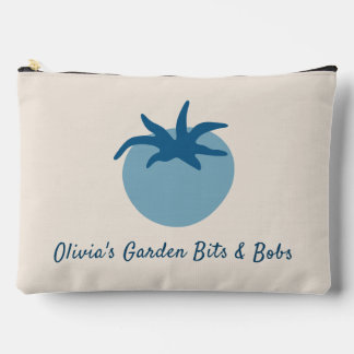 Personalized Minimalist Dusty Blue Tomato Garden Accessory Pouch