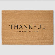Personalized Minimalist Elegant Black Thankful