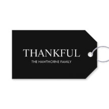 Personalized Minimalist Elegant Black Thankful