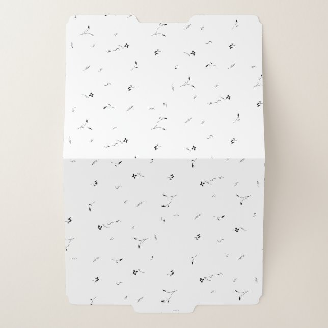 Personalized Minimalist Floral File Folder (Outside Center)