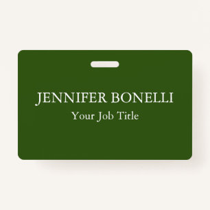 Personalized minimalist forest green customized badge