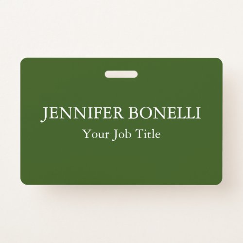 Personalized minimalist forest green customized badge