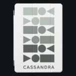 Personalized Minimalist Geometric Monochrome Gray  iPad Pro Cover<br><div class="desc">Protect your iPad in style with this sleek, minimalist cover featuring a modern geometric design in monochrome shades. Perfect for lovers of clean, contemporary aesthetics, this customizable cover includes a variety of shapes in a gradient from light to dark gray, creating a sophisticated look. Add your name for a personal...</div>