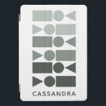 Personalized Minimalist Geometric Monochrome Gray  iPad Pro Cover<br><div class="desc">Protect your iPad in style with this sleek, minimalist cover featuring a modern geometric design in monochrome shades. Perfect for lovers of clean, contemporary aesthetics, this customizable cover includes a variety of shapes in a gradient from light to dark gray, creating a sophisticated look. Add your name for a personal...</div>