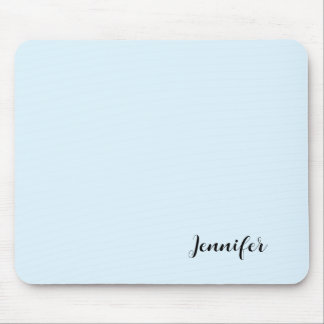 Personalized Minimalist Girly Pastel Blue Mouse Pad