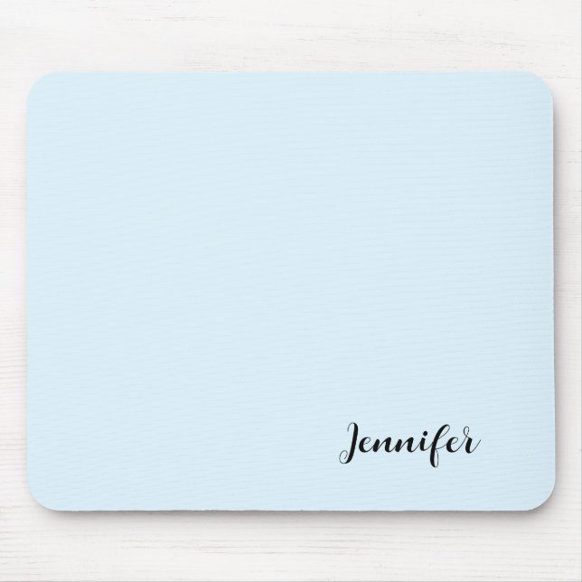 Personalized Minimalist Girly Pastel Blue Mouse Pad