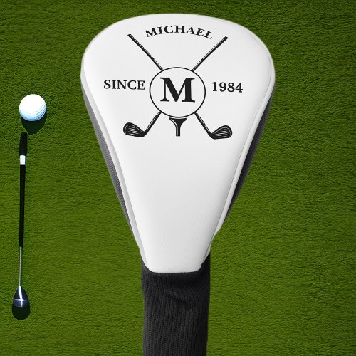Personalized Minimalist Golf Monogram Golf Head Cover