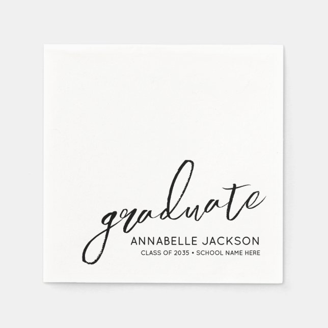Personalized Minimalist Graduation Napkins (Front)