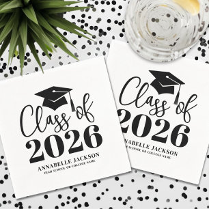 Personalized Minimalist Graduation Napkins