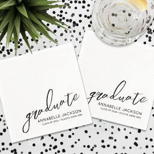 Personalized Minimalist Graduation Napkins