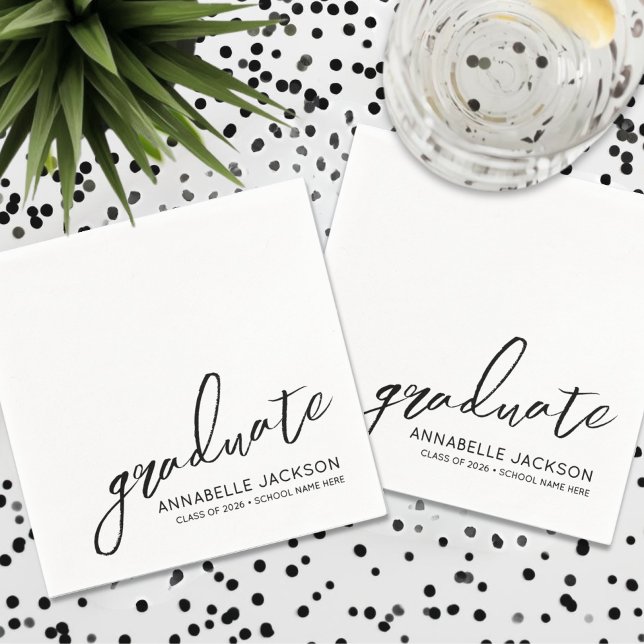Personalized Minimalist Graduation Napkins (Personalized Minimalist Graduation Napkins)