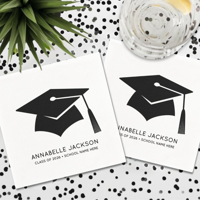 Personalized Minimalist Graduation Napkins (Personalized Minimalist Graduation Napkins)