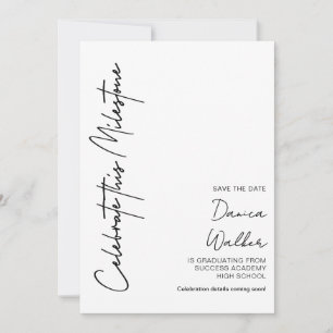 Personalized Minimalist Graduation Save The Date