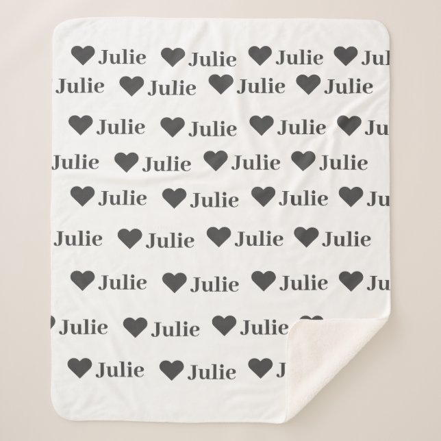 Personalized Minimalist Heart Blanket (Front)