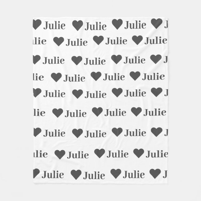 Personalized Minimalist Heart Blanket (Front)