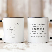 Personalized Minimalist Leo Zodiac Sign