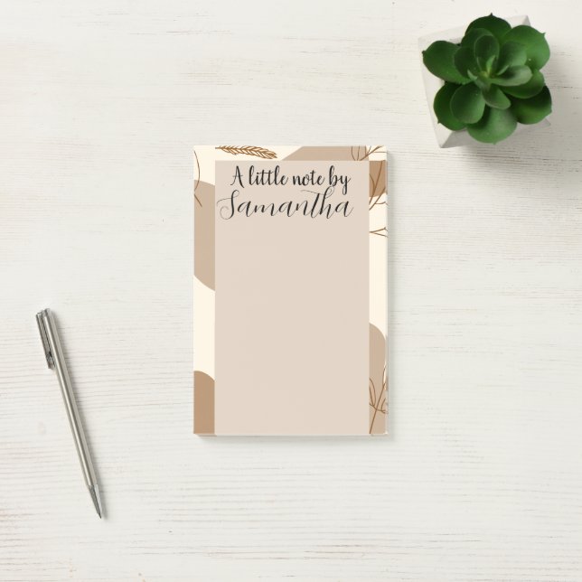 Personalized minimalist lineart flowers  post-it notes (Office)