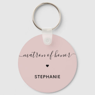 Personalized Minimalist Matron of Honor Custom Keychain