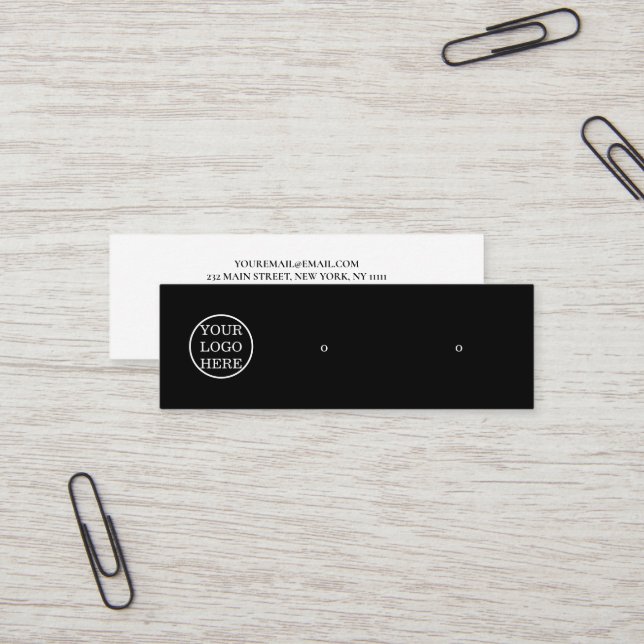 Personalized Minimalist Modern Earring Display  Mini Business Card (Front/Back In Situ)