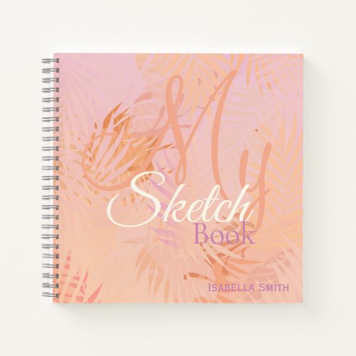 Personalized Minimalist Modern Gift Sketchbook Notebook