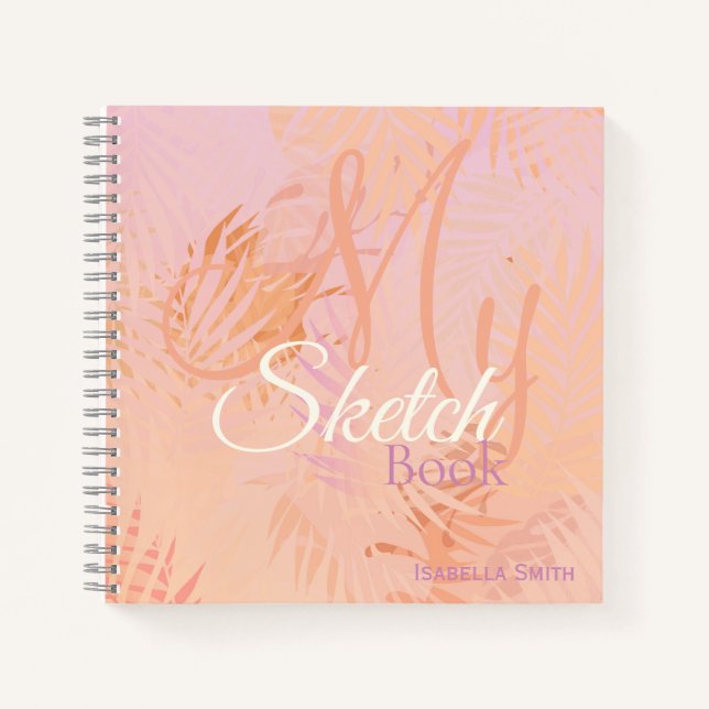 Personalized Minimalist Modern Gift Sketchbook Notebook (Front)
