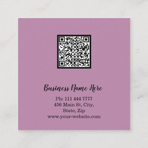Personalized Minimalist Modern QR Code Logo Square Business Card