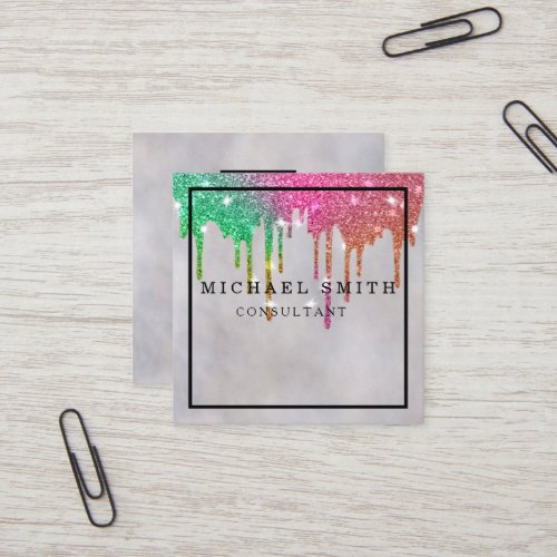 Personalized Minimalist Modern QR Code Logo Square Square Business Card