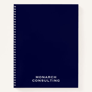 Personalized Minimalist Navy Blue Business Notebook
