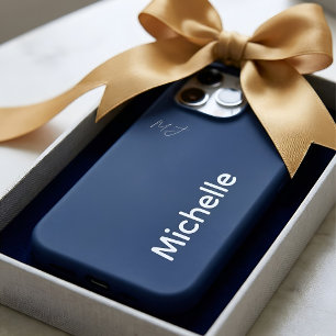 Personalized Minimalist Navy Blue Name Gift iPhone 17 Pro Max Case