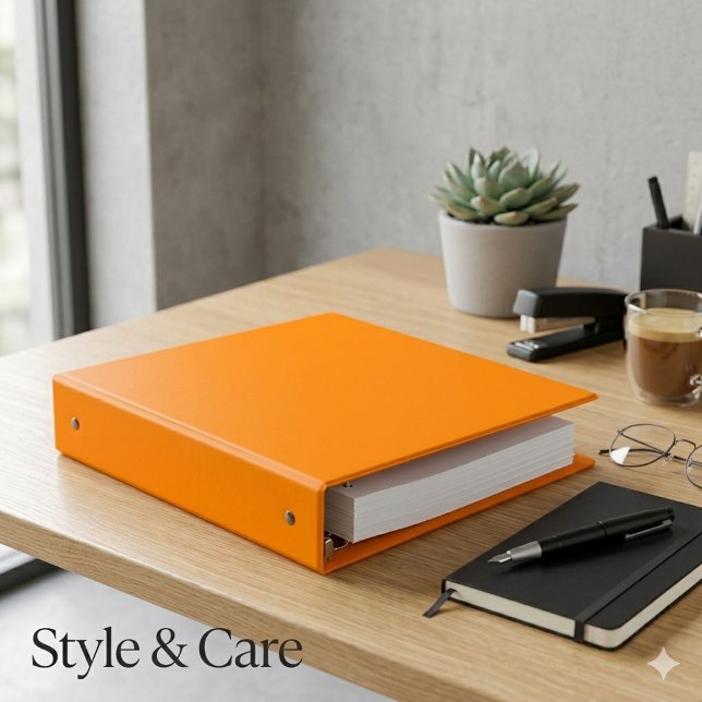 Personalized Minimalist Neon Orange Office Docs 3 Ring Binder (Personalized Minimalist Neon Orange Office Docs 3 Ring Binder)