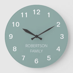 Personalized Minimalist Pale Turquoise Wall Clock