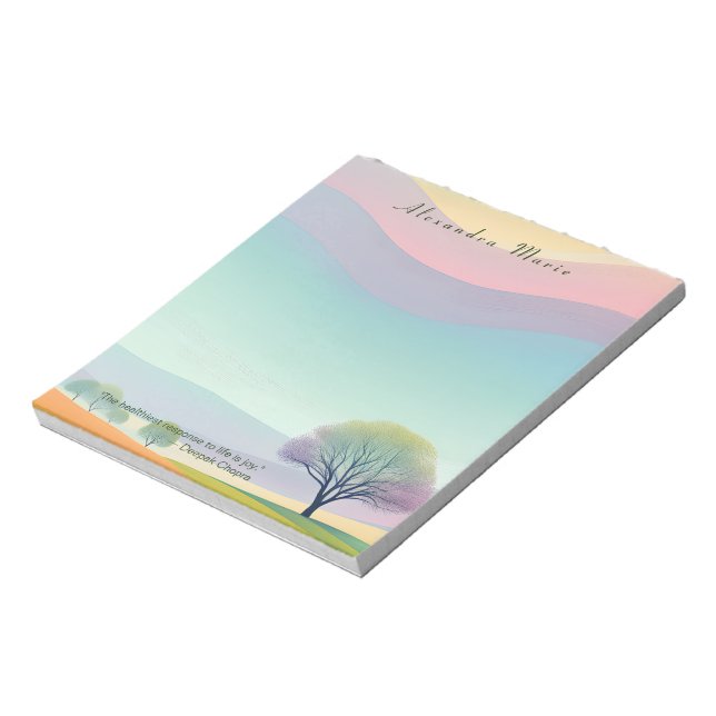 Personalized Minimalist Pastel Landscape Notepad (Rotated)