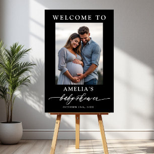 Personalized Minimalist Photo Baby Shower Foam Board