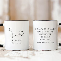 Personalized Minimalist Pisces Zodiac Sign