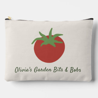 Personalized Minimalist Red Tomato Garden Accessory Pouch