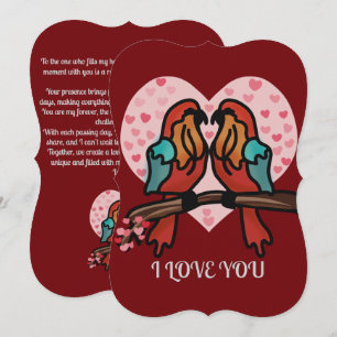 Personalized Minimalist Romantic Birds Love Holiday Card