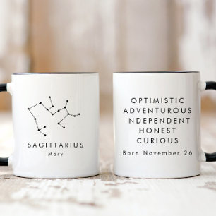 Personalized Minimalist Sagittarius Zodiac Sign Mug