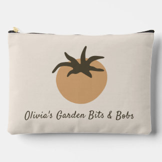 Personalized Minimalist Sandy Tomato Garden Accessory Pouch