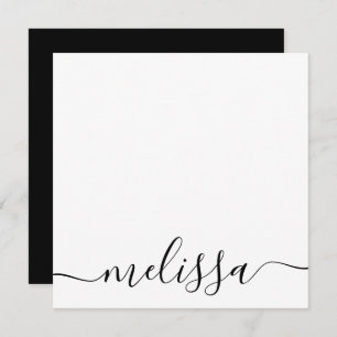 Personalized Minimalist Script  Note Card