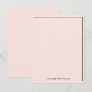 Personalized Minimalist Simple Feminine Blush Pink Note Card
