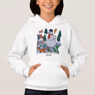 Personalized Minimalist Snowy Friends' Adventure Hoodie